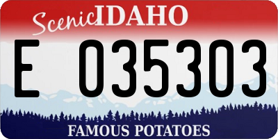 ID license plate E035303