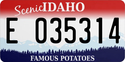 ID license plate E035314
