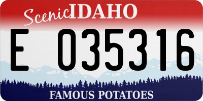ID license plate E035316