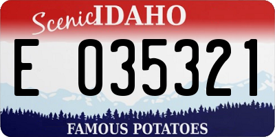 ID license plate E035321