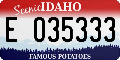 ID license plate E035333