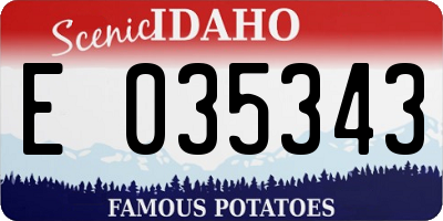ID license plate E035343