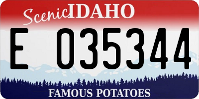 ID license plate E035344
