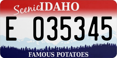 ID license plate E035345