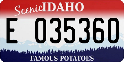ID license plate E035360