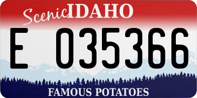 ID license plate E035366