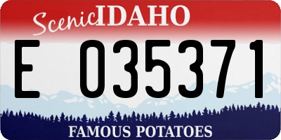 ID license plate E035371