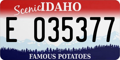 ID license plate E035377