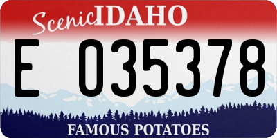 ID license plate E035378