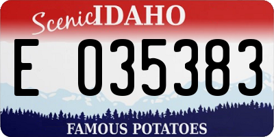 ID license plate E035383