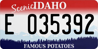 ID license plate E035392