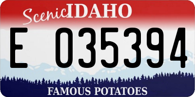 ID license plate E035394