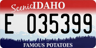 ID license plate E035399