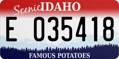 ID license plate E035418