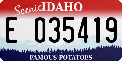ID license plate E035419