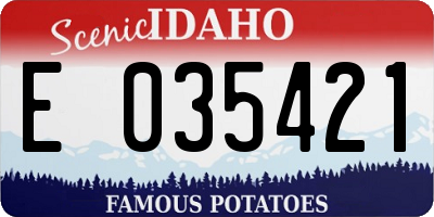 ID license plate E035421