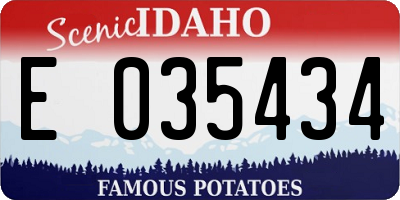 ID license plate E035434