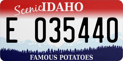 ID license plate E035440