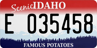 ID license plate E035458