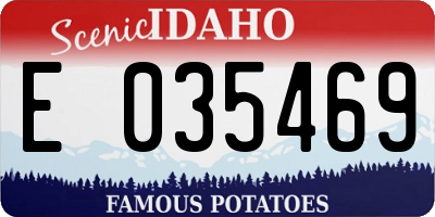 ID license plate E035469