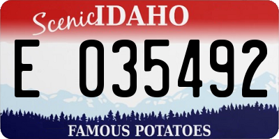 ID license plate E035492