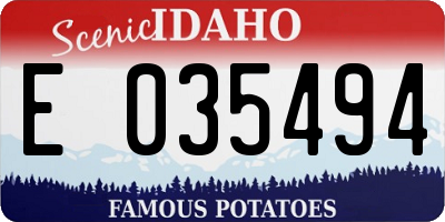 ID license plate E035494