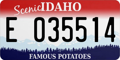 ID license plate E035514