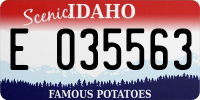 ID license plate E035563