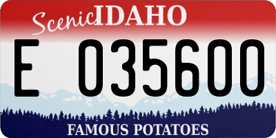 ID license plate E035600