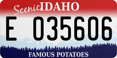 ID license plate E035606