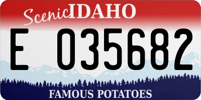 ID license plate E035682