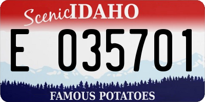 ID license plate E035701