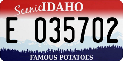 ID license plate E035702