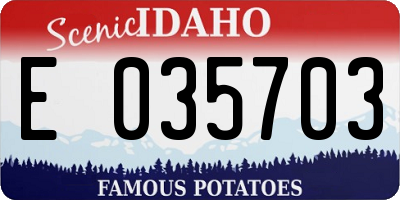 ID license plate E035703