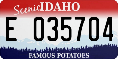 ID license plate E035704