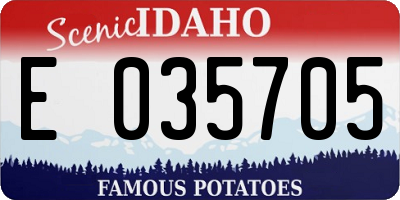 ID license plate E035705