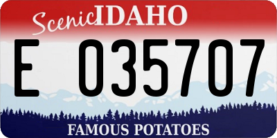 ID license plate E035707