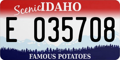 ID license plate E035708