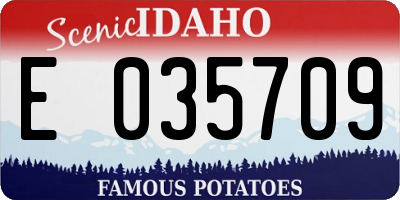 ID license plate E035709