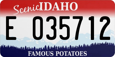 ID license plate E035712