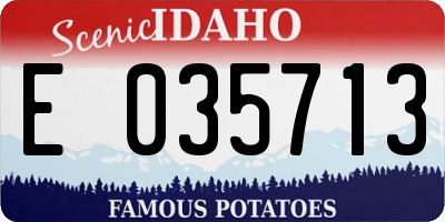 ID license plate E035713