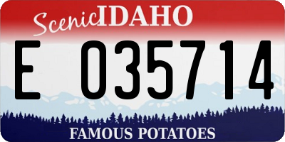 ID license plate E035714