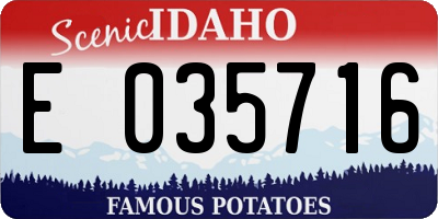 ID license plate E035716