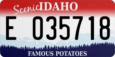 ID license plate E035718