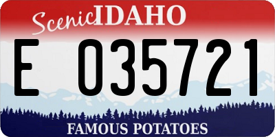 ID license plate E035721