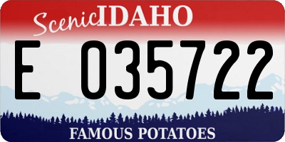 ID license plate E035722