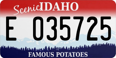 ID license plate E035725