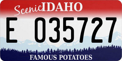 ID license plate E035727