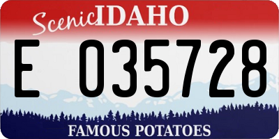 ID license plate E035728