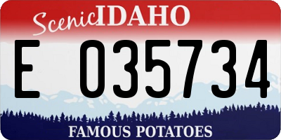 ID license plate E035734